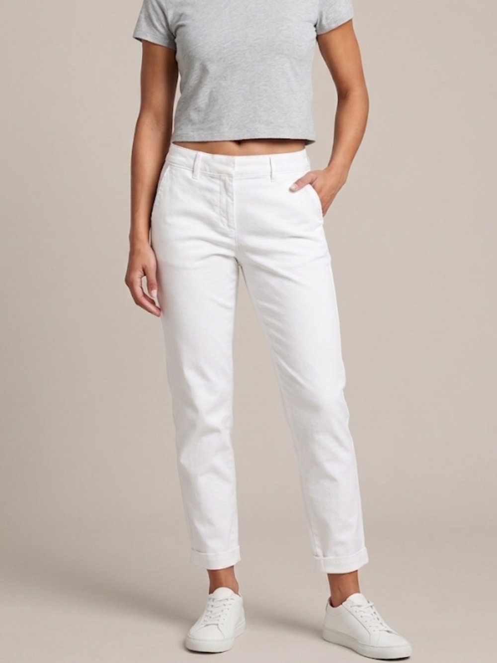 SMART SET White Slim Fit Ankle Pants